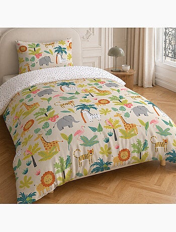 Parure de lit enfant motif safari en coton