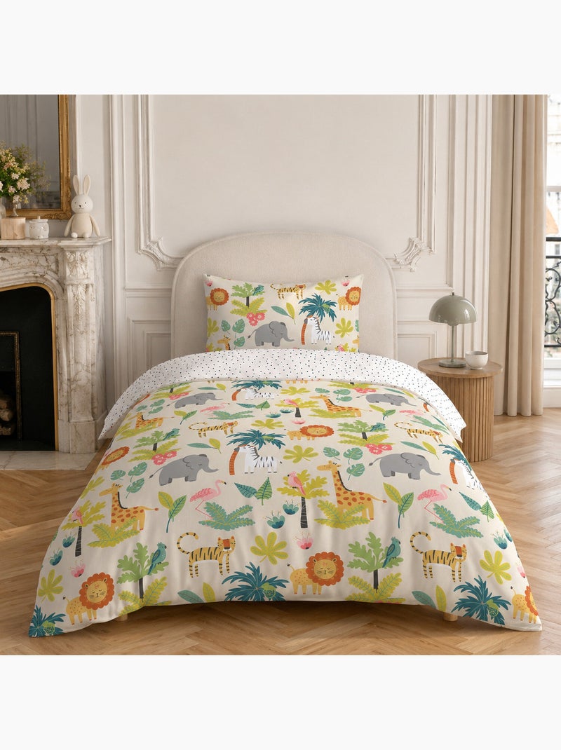 Parure de lit enfant motif safari en coton Multicolore - Kiabi