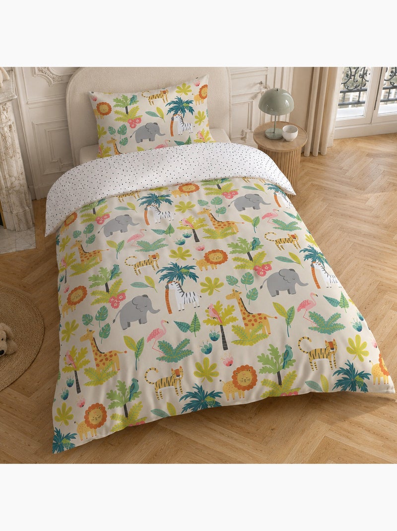 Parure de lit enfant motif safari en coton Multicolore - Kiabi