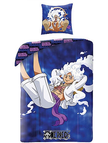 Parure de Lit Enfant One Piece, Microfibre Oeko-Tex, Imprimée Réversible, Lit 1 place, LUFFY GEAR