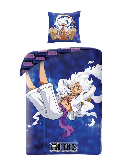 Parure de Lit Enfant One Piece, Microfibre Oeko-Tex, Imprimée Réversible, Lit 1 place, LUFFY GEAR - Kiabi