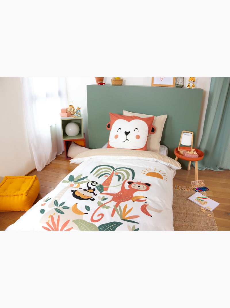 Parure de Lit Enfant – Ouistiti – 140x200 cm – 100% Polyester Blanc - Kiabi