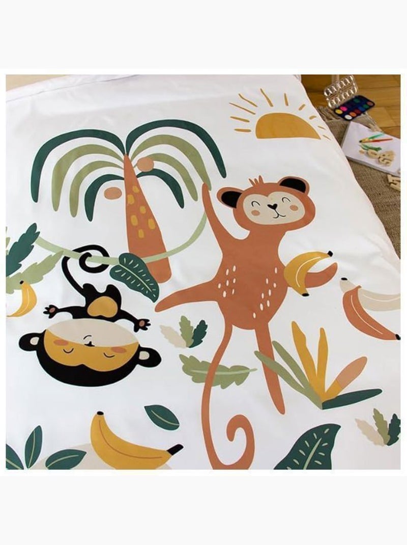 Parure de lit enfant Ouistiti 2 pièces Marron - Kiabi