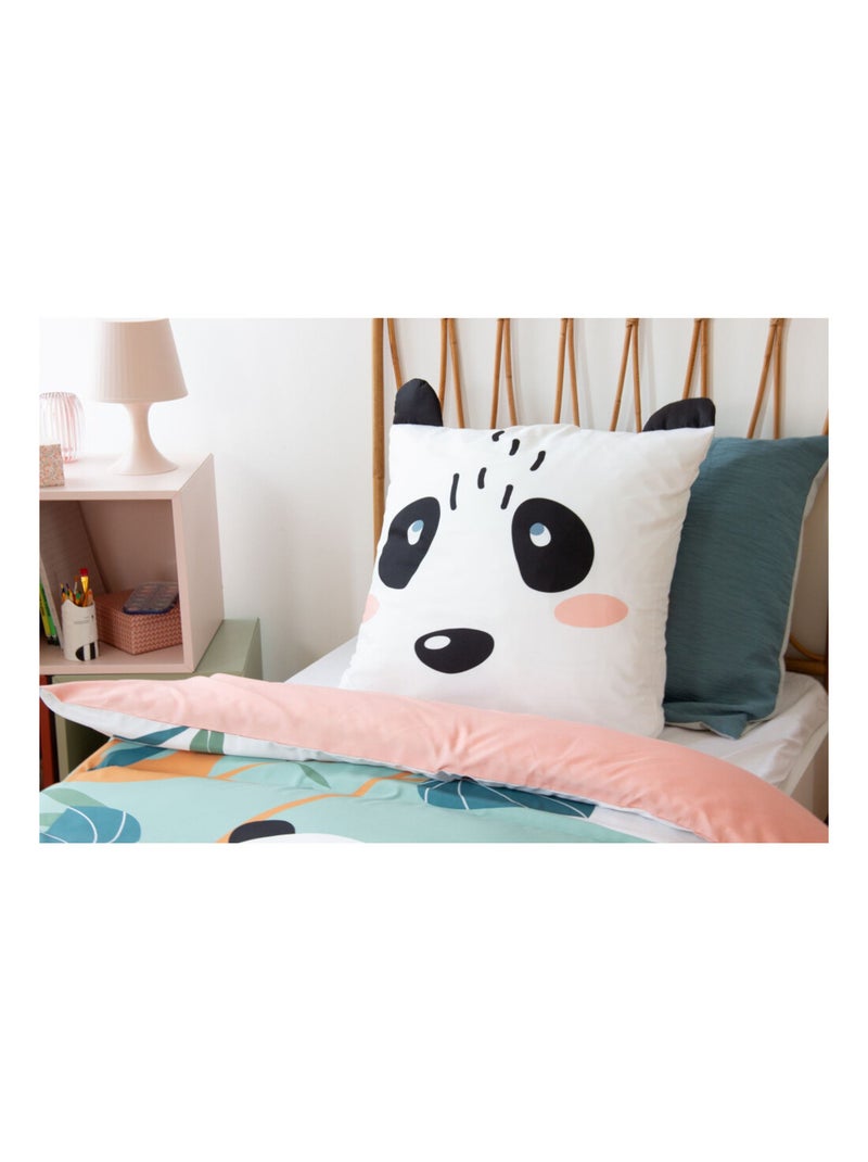 Parure de lit enfant Panda – 140x200 cm + 1 taie – Coton imprimé Vert - Kiabi