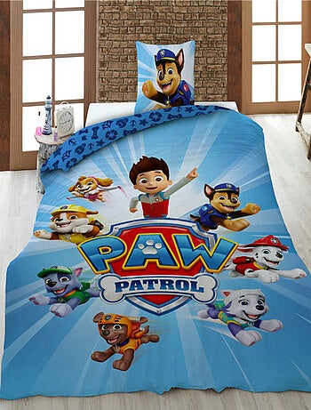 Parure de Lit Enfant Pat Patrouille 100% Coton Oeko Tex Imprimée Réversible Lit 1 place, RYDER