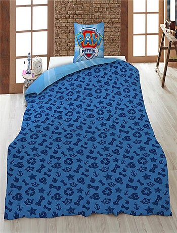 Parure de Lit Enfant Pat Patrouille 100% Coton Oeko Tex Imprimée Réversible Lit 1 place, RYDER