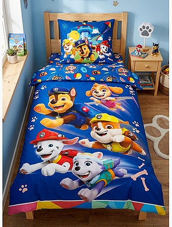 Parure de Lit Enfant Pat Patrouille, 100% Coton Oeko-Tex, PUPS