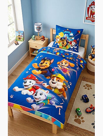 Parure de Lit Enfant Pat Patrouille, 100% Coton Oeko-Tex, PUPS