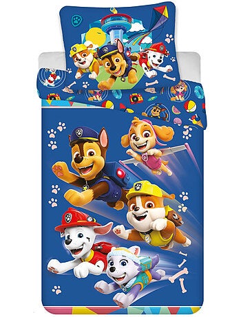 Parure de Lit Enfant Pat Patrouille, 100% Coton Oeko-Tex, PUPS