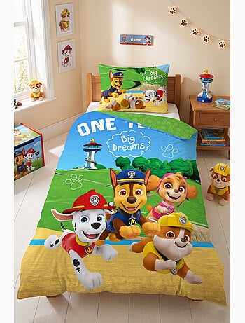 Parure de Lit Enfant Pat Patrouille, Big Dreams, 100% Coton Oeko-Tex, Lit 1 place
