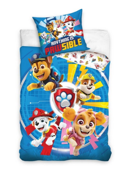 Parure de Lit Enfant Pat Patrouille Polycoton Imprimée Réversible Lit 1 place, CHASE - Kiabi