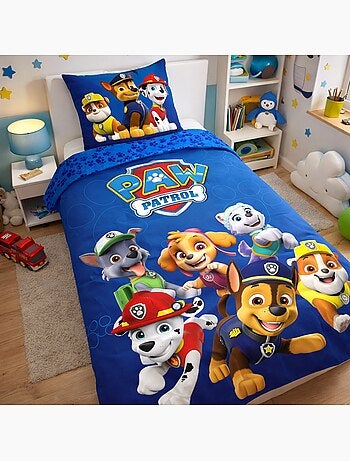 Parure de lit enfant Pat'Patrouille avec Chase, Marcus, Stella et Everest réversible – 100% coton