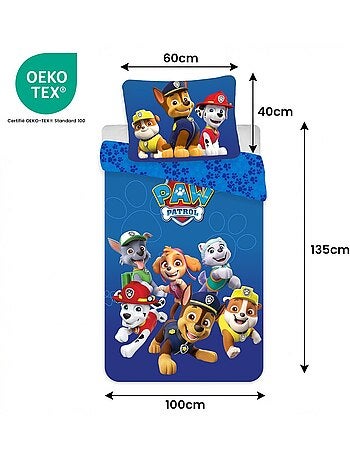 Parure de lit enfant Pat'Patrouille avec Chase, Marcus, Stella et Everest réversible – 100% coton