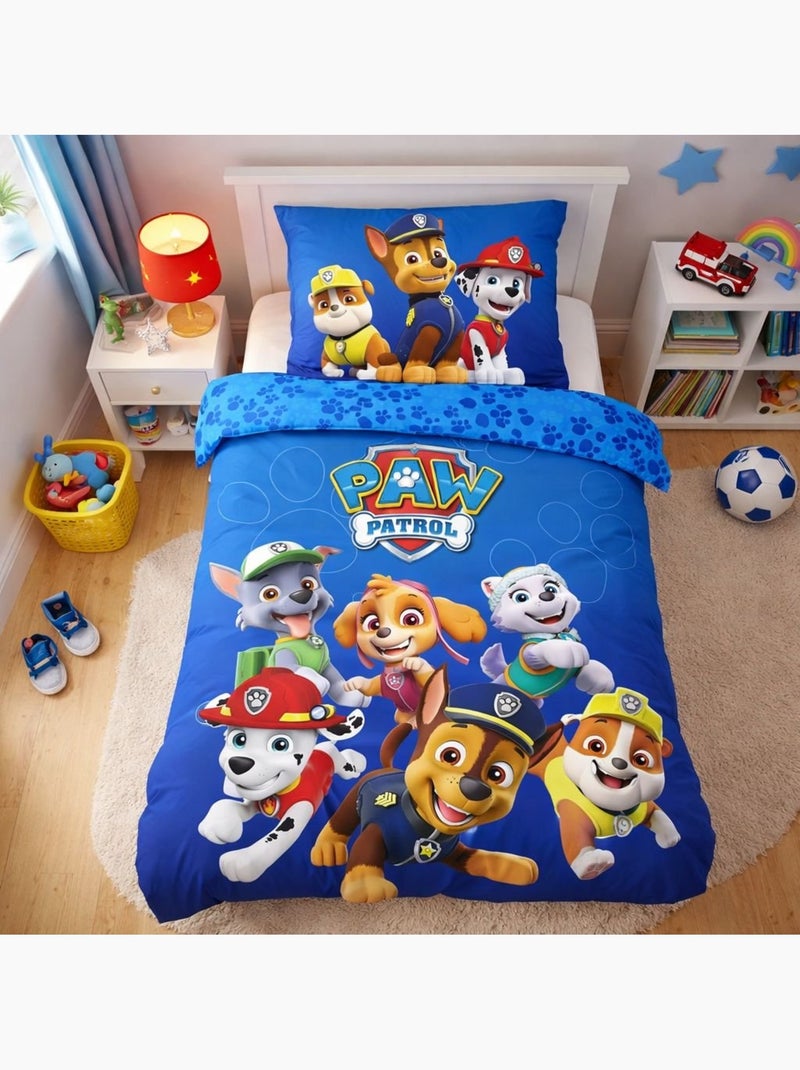 Parure de lit enfant Pat'Patrouille avec Chase, Marcus, Stella et Everest réversible – 100% coton Bleu - Kiabi