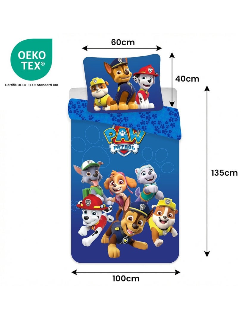 Parure de lit enfant Pat'Patrouille avec Chase, Marcus, Stella et Everest réversible – 100% coton Bleu - Kiabi