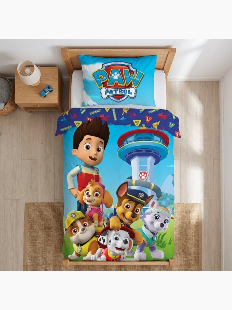 Parure de lit enfant Pat'Patrouille avec Chase, Stella, Marcus et Ruben réversible – coton Bleu - Kiabi