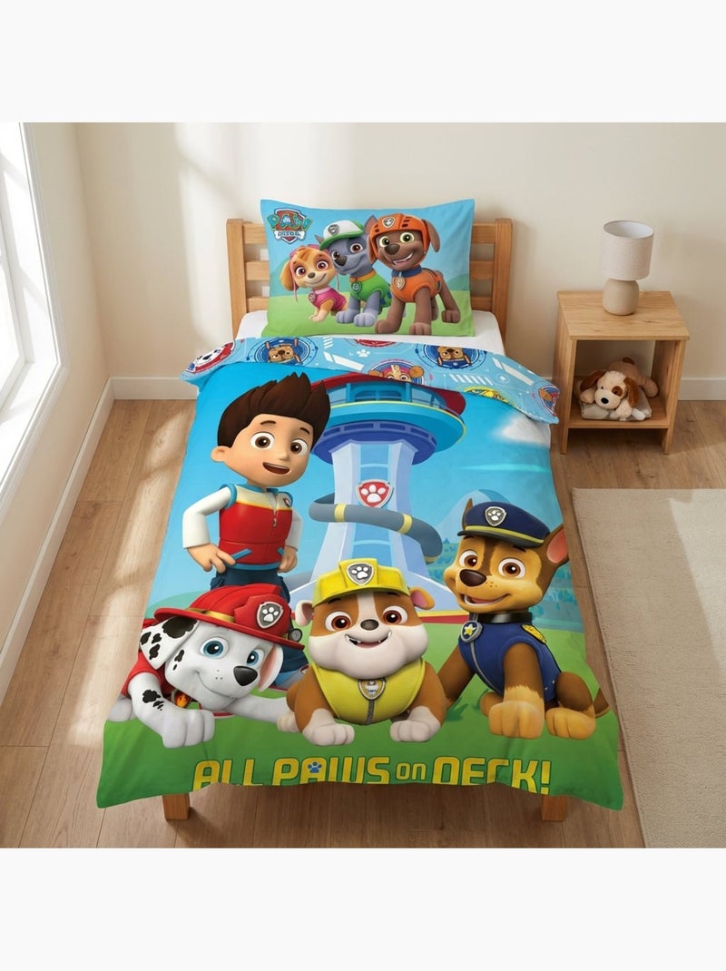 Parure de lit enfant Pat'Patrouille avec Ryder, Chase, Marcus et Ruben – 100% coton Bleu - Kiabi