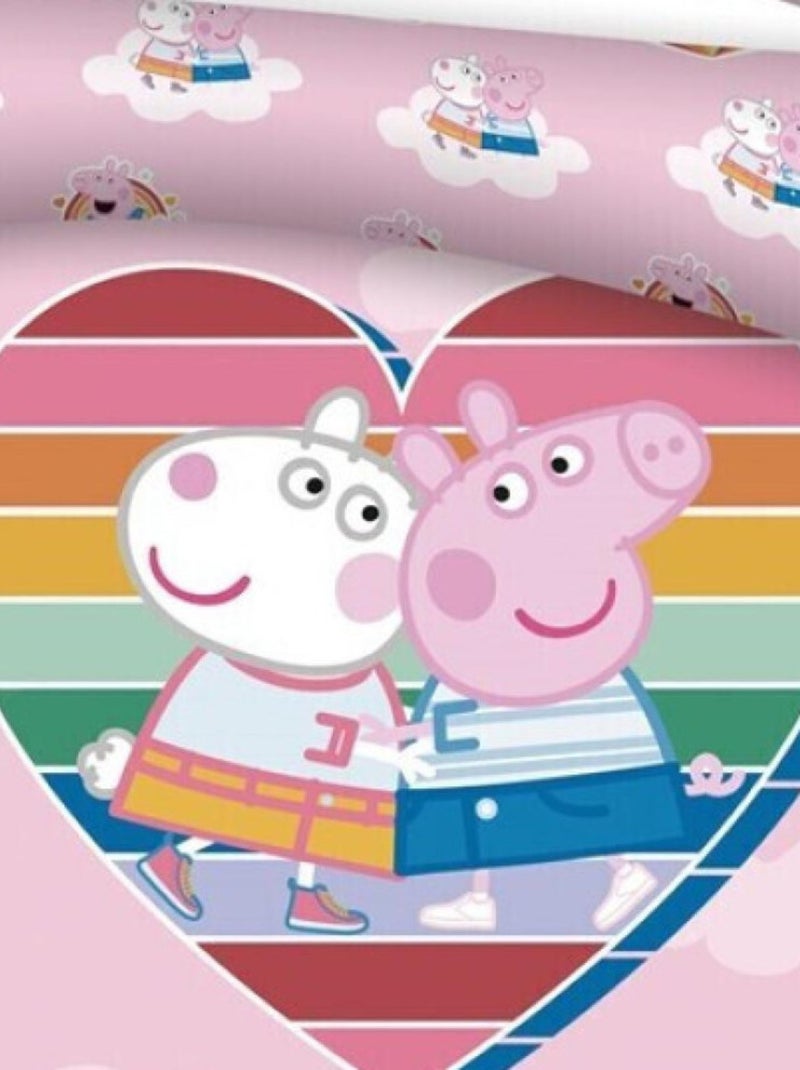 Parure de Lit Enfant Peppa Pig Imprimée Réversible Lit 1 Place, PINK Rose - Kiabi