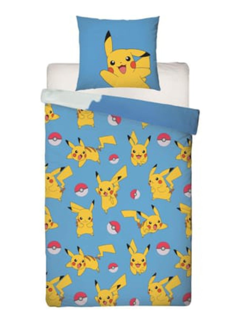 Parure de Lit Enfant Pikachu et Starter Bleu - Kiabi
