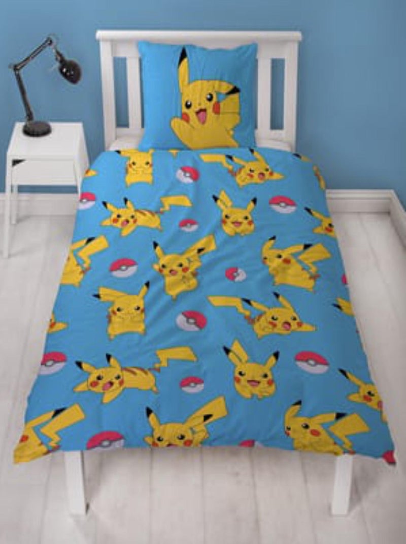 Parure de Lit Enfant Pikachu et Starter Bleu - Kiabi