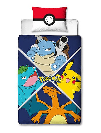 Parure de Lit Enfant Pokémon, Microfibre Oeko-Tex, Imprimée Réversible, Lit 1 place, EVOLUTION