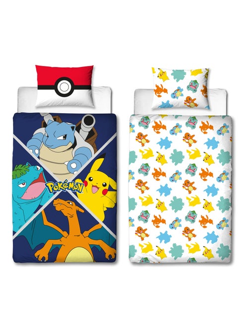 Parure de Lit Enfant Pokémon, Microfibre Oeko-Tex, Imprimée Réversible, Lit 1 place, EVOLUTION - Kiabi