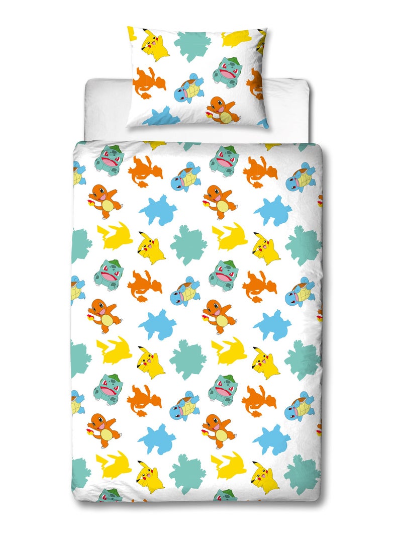 Parure de Lit Enfant Pokémon, Microfibre Oeko-Tex, Imprimée Réversible, Lit 1 place, EVOLUTION Bleu - Kiabi