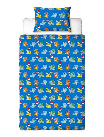 Parure de Lit Enfant Pokémon, Microfibre Oeko-Tex, Imprimée Réversible, Lit 1 place, FRIENDS