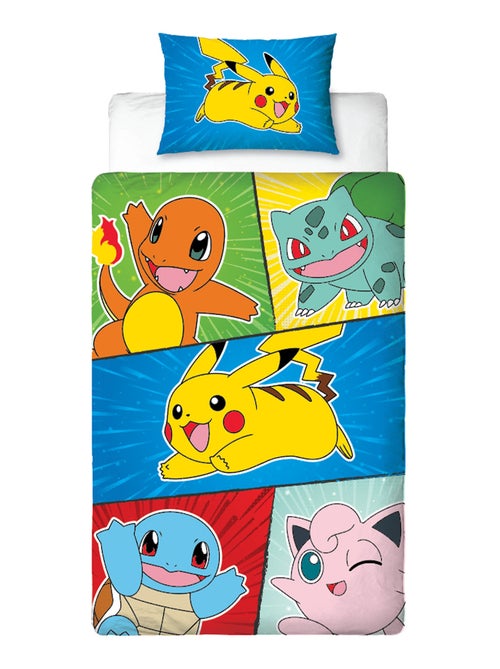 Parure de Lit Enfant Pokémon, Microfibre Oeko-Tex, Imprimée Réversible, Lit 1 place, FRIENDS - Kiabi