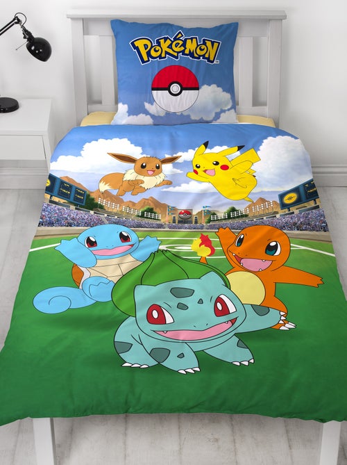 Parure de Lit Enfant Pokémon, Microfibre Oeko-Tex, Imprimée Réversible, Lit 1 place, PIKACHU BATTLE - Kiabi