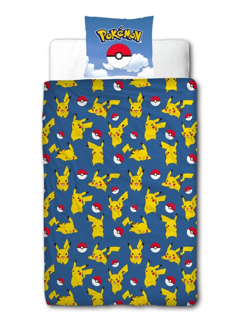 Parure de Lit Enfant Pokémon, Microfibre Oeko-Tex, Imprimée Réversible, Lit 1 place, PIKACHU BATTLE - Kiabi