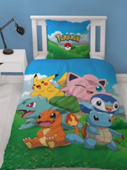 Parure de Lit Enfant Pokémon, Microfibre Oeko-Tex, Imprimée Réversible, Lit 1 place, PIKACHU - Kiabi