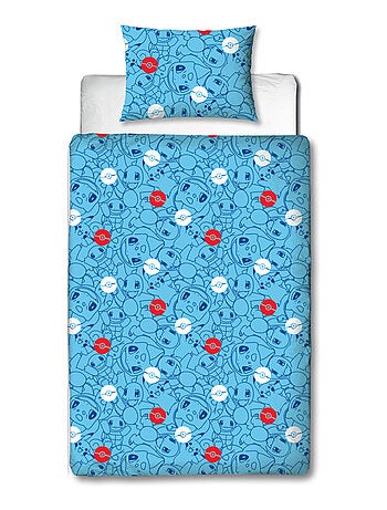 Parure de Lit Enfant Pokémon, Microfibre Oeko-Tex, Imprimée Réversible, Lit 1 place, STARTER TEAM