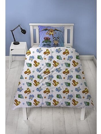 Parure de Lit Enfant Pok?mon, Microfibre Oeko-Tex, Imprim?e R?versible, Lit 1 place, STARTER
