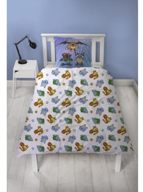 Parure de Lit Enfant Pok?mon, Microfibre Oeko-Tex, Imprim?e R?versible, Lit 1 place, STARTER - Kiabi