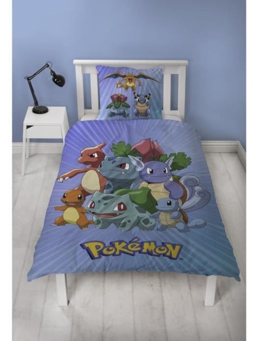 Parure de Lit Enfant Pok?mon, Microfibre Oeko-Tex, Imprim?e R?versible, Lit 1 place, STARTER - Kiabi