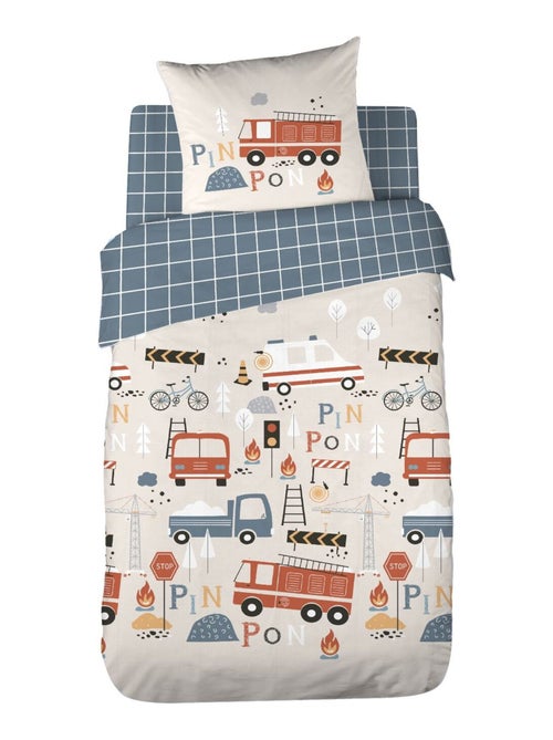 Parure de lit enfant Pompier - 100% polyester 72g/m² - Kiabi