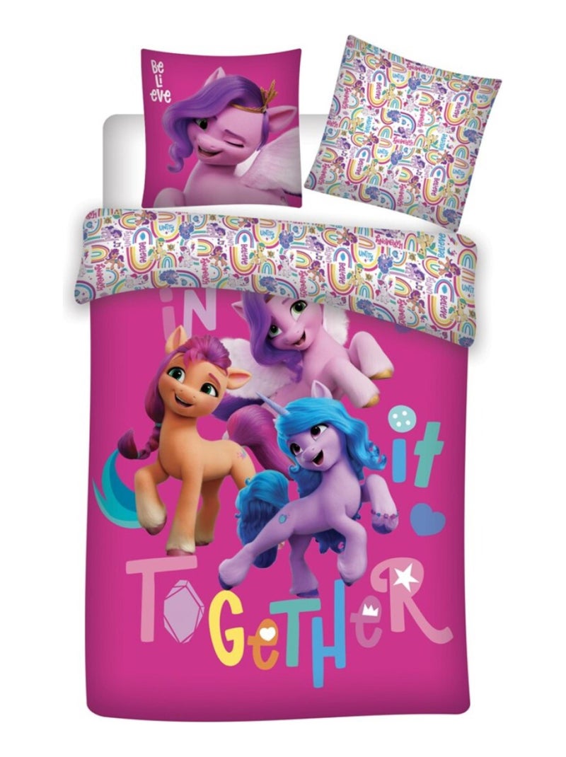 Parure de lit Enfant Poney Rose - Kiabi