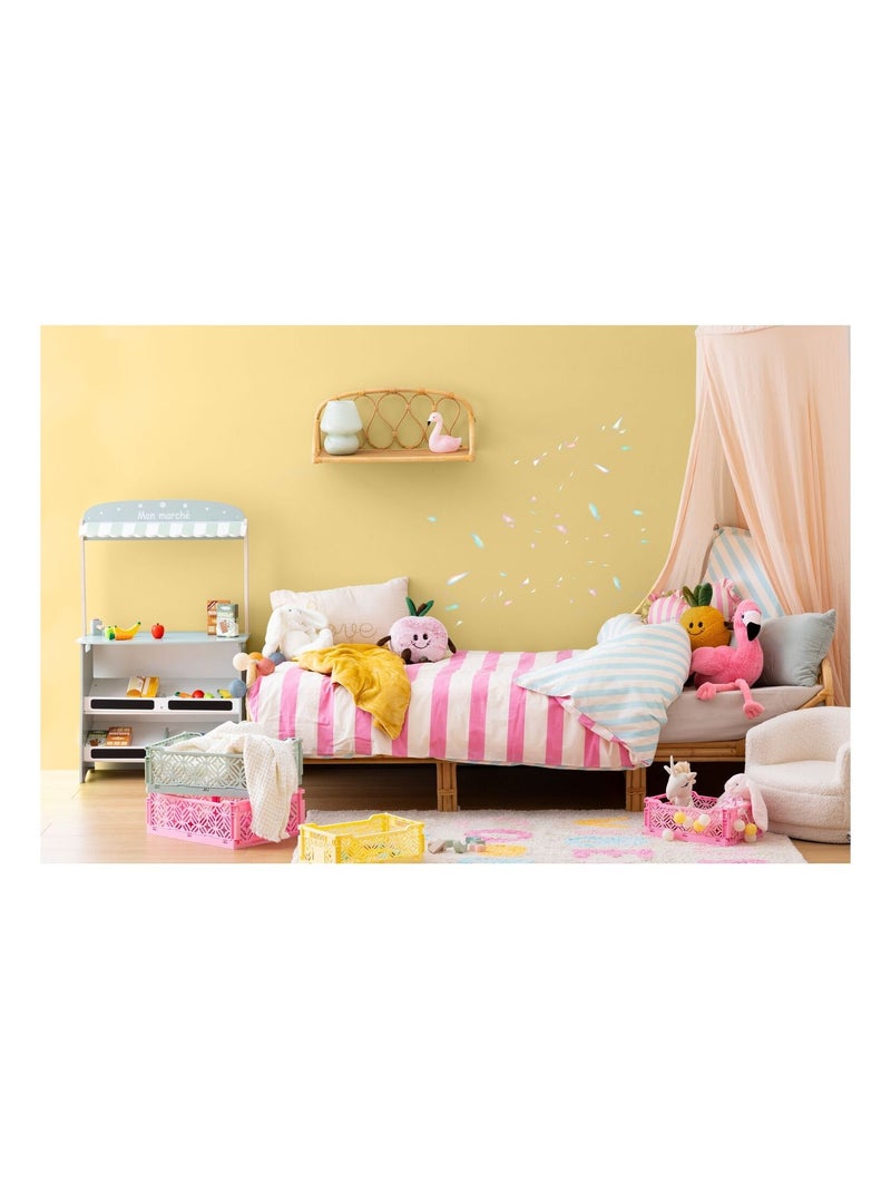Parure de lit enfant réversible à rayures - 100% coton 57 fils/cm² Blanc - Kiabi