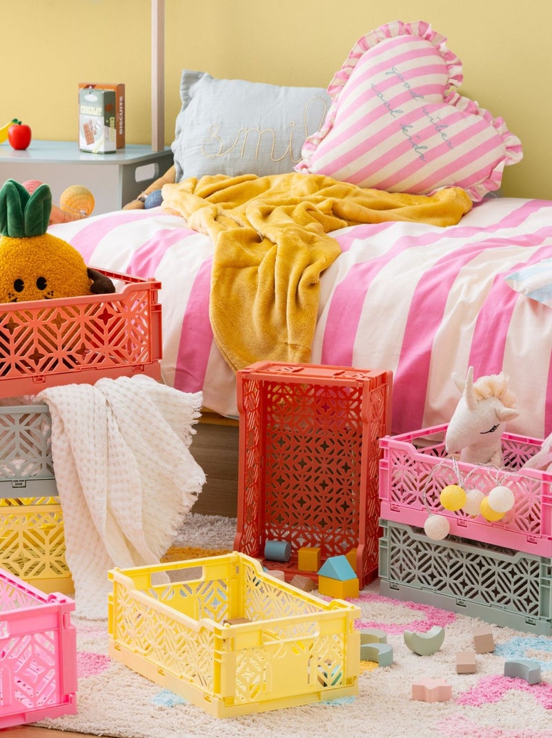 Parure de lit enfant réversible à rayures - 100% coton 57 fils/cm² Blanc - Kiabi