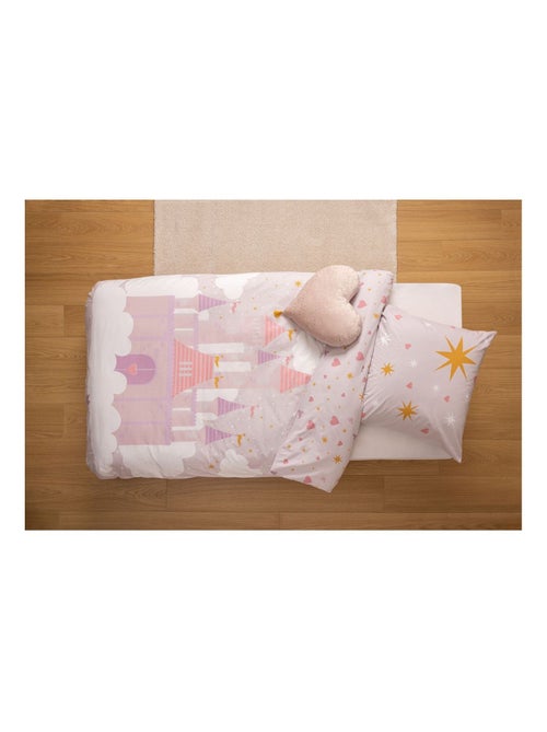 Parure de lit enfant réversible château - 100% coton - Kiabi