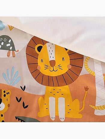Parure de lit enfant réversible coton jungle - 2 pièces