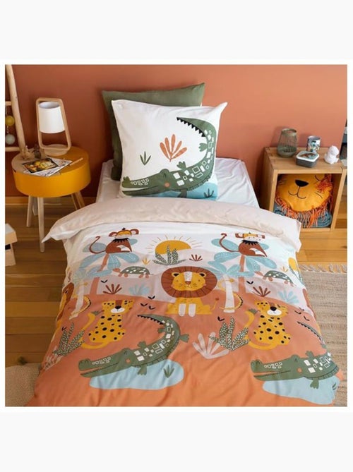 Parure de lit enfant réversible coton jungle - 2 pièces - Kiabi