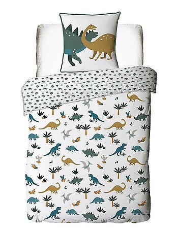 Parure de lit enfant réversible 'Dinosaures' en coton imprimé 140x200 cm – Future Home