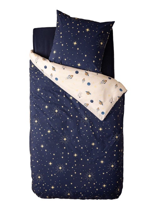 Parure de lit enfant réversible espace - 100% coton - Kiabi
