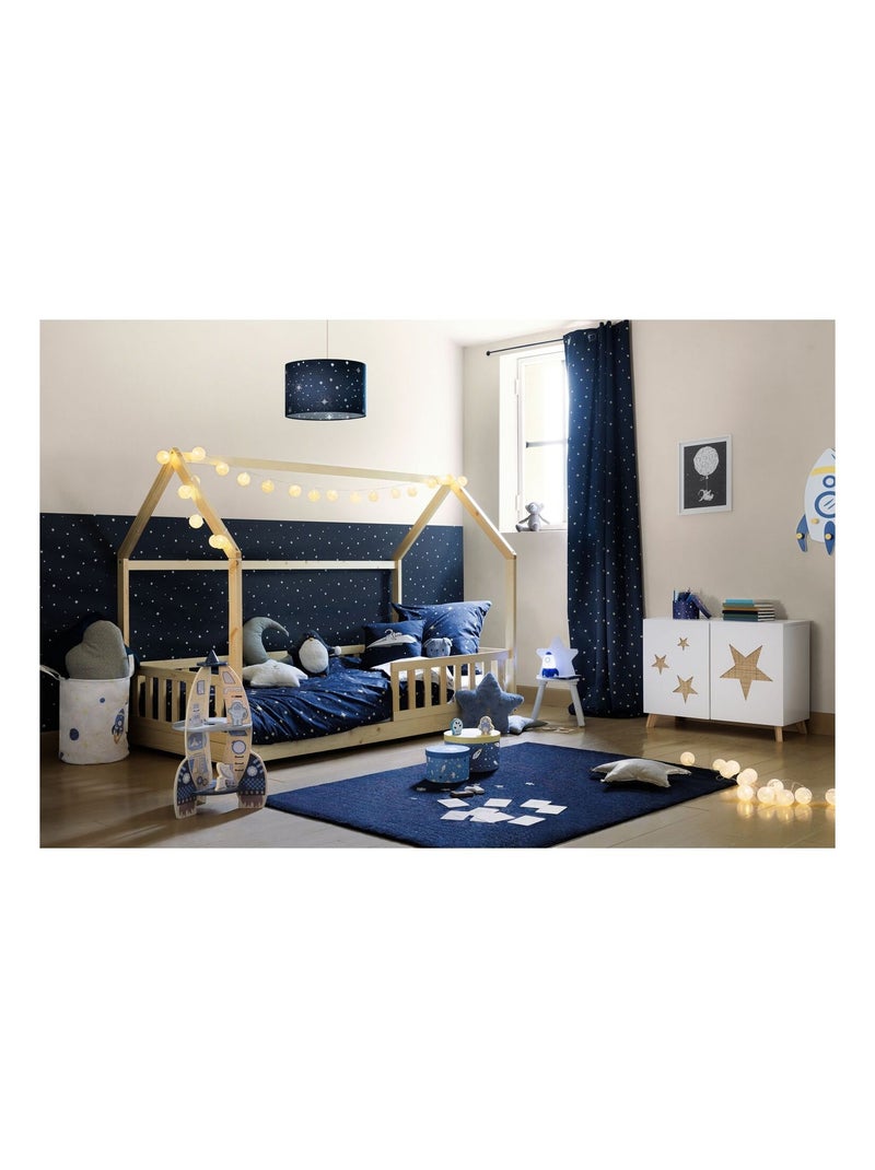 Parure de lit enfant réversible espace - 100% coton Bleu foncé - Kiabi