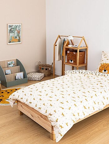 Parure de lit enfant réversible léopard - 100% coton 57 fils/cm²