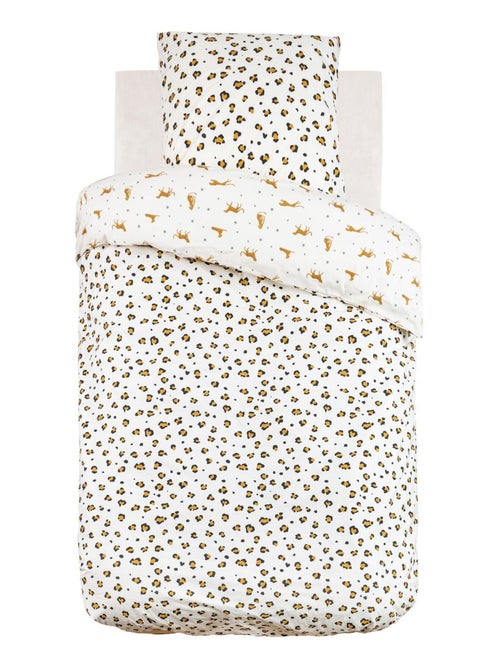 Parure de lit enfant réversible léopard - 100% coton 57 fils/cm² - Kiabi