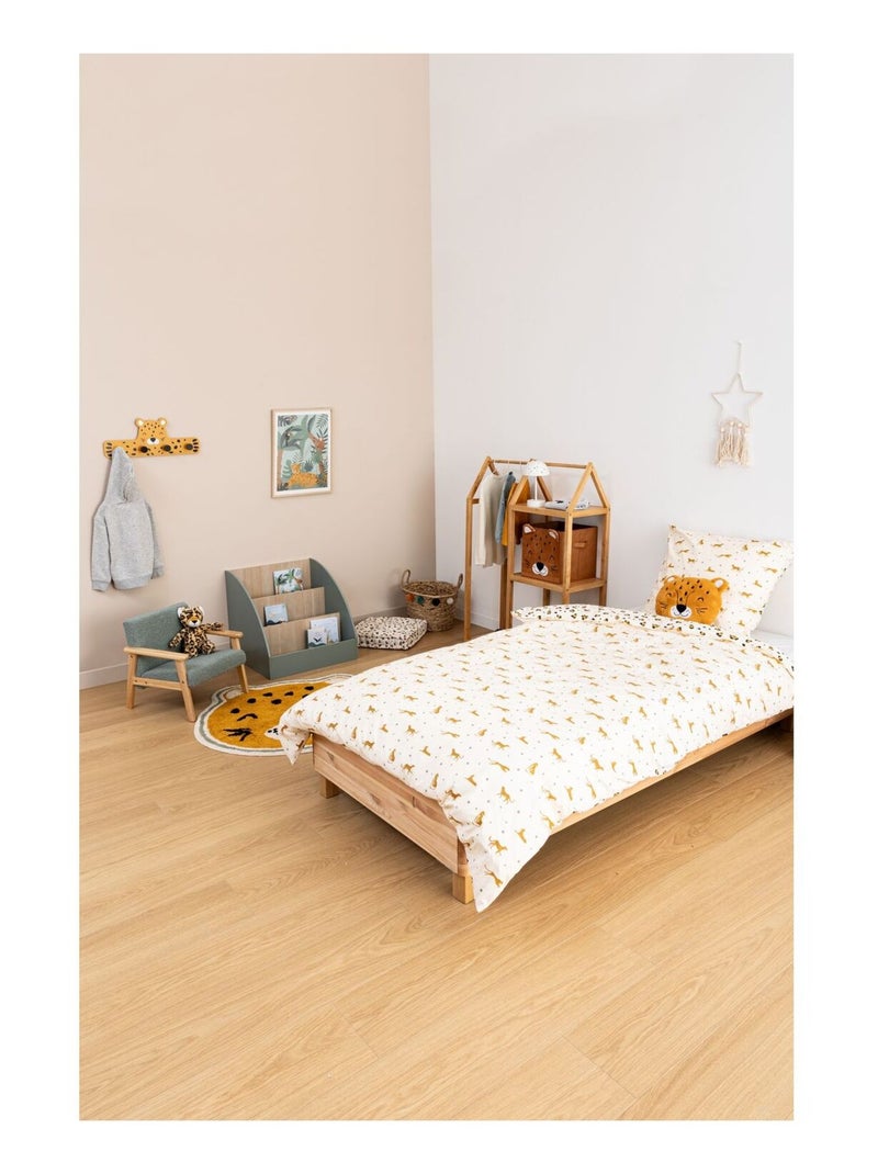 Parure de lit enfant réversible léopard - 100% coton 57 fils/cm² Blanc - Kiabi