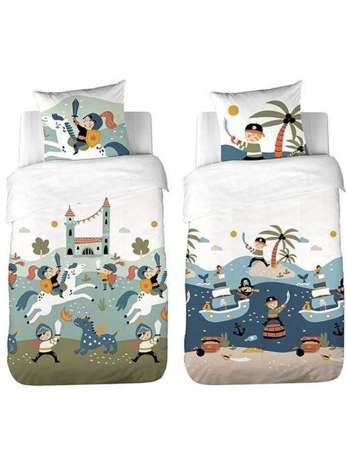 Parure de lit enfant réversible microfibre sport - 2 pièces - Kiabi